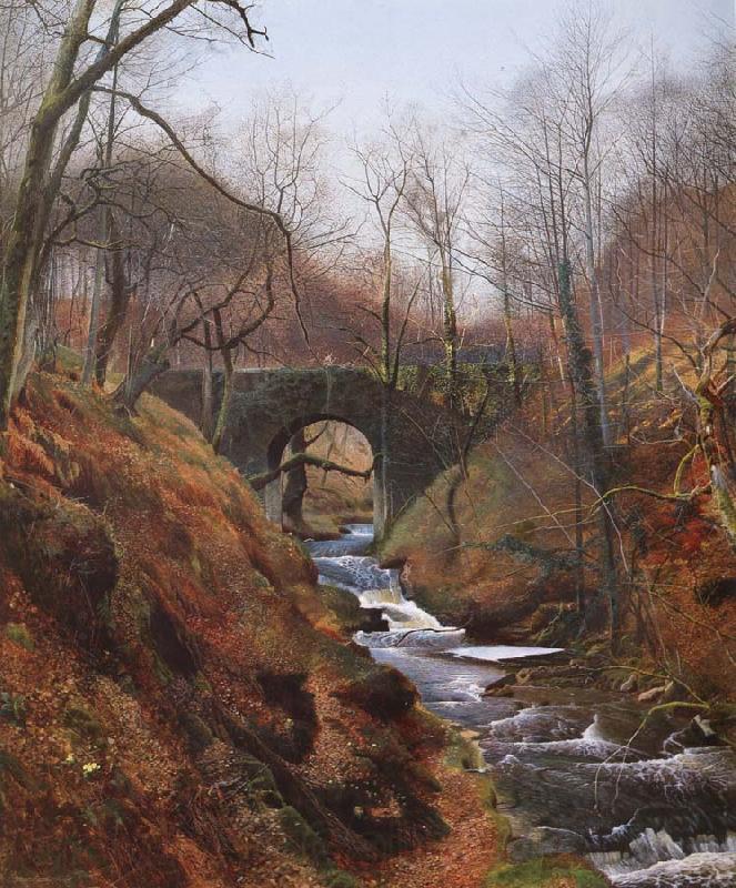 Atkinson Grimshaw Ghyll Beck Barden Yorkshire Early Spring France oil painting art